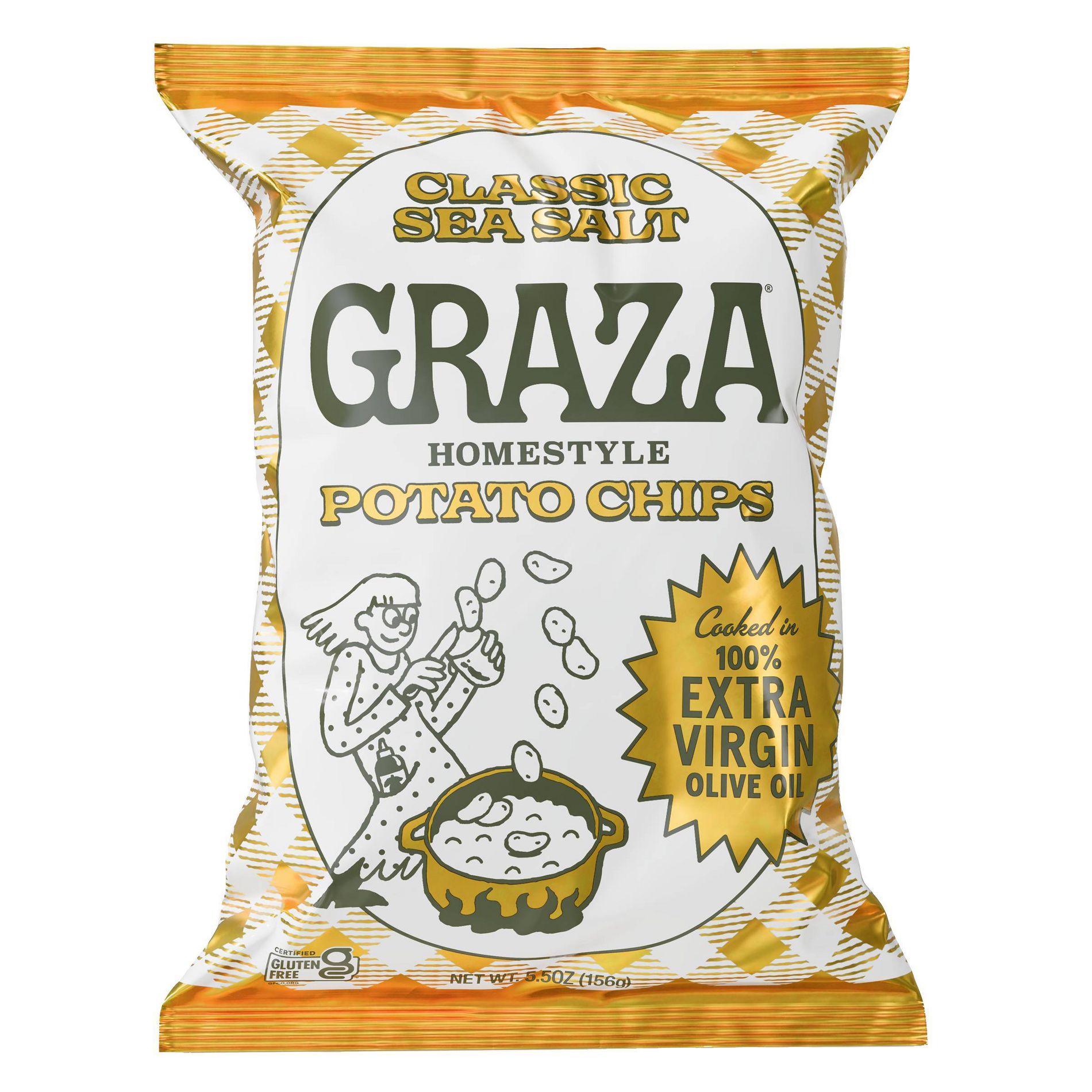 Graza Extra Virgin Olive Oil and Sea Salt Potato Chips Bag - 5.5oz