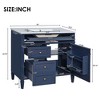 TUYOHW Bathroom Vanity with Sink Top, Bathroom Vanity Cabinet with Two Doors and Two Drawers, Open Shelf with One Package - 2 of 4