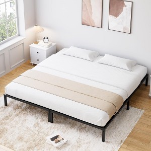 6 Inch Twin Bed Frame No Box Spring Needed, Heavy Duty Metal Platform Bed Frame Twin Size, Black - 1 of 4