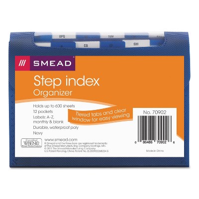 Smead Step Index Organizer 12-Pocket Letter Poly Navy 70902