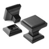 Cauldham Solid Kitchen Cabinet Knobs Pulls (1-1/8" Square) - Transitional Dresser Drawer/Door Hardware - Style S685 - Matte Black - 2 of 4