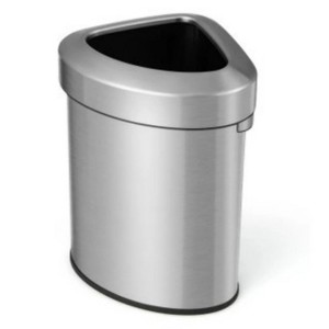 LunaLulinlk 60L Stainless Corner Steel Trash Bin with Lid and Anti-slip Bottom - 1 of 4