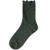 Memoi Women's Vintage Ribbed Multi-Flecked Lettuce Edge Crew Sock - 3 of 4