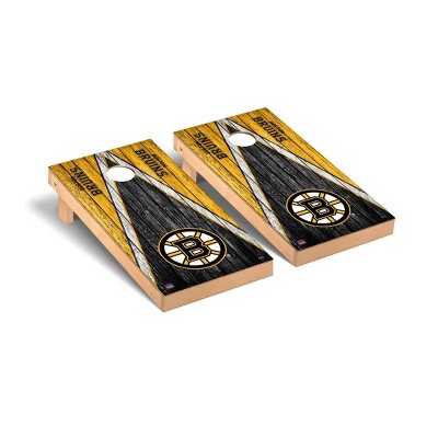 NHL Boston Bruins Premium Cornhole Board Weathered Triangle Version