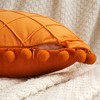 REGALWOVEN Geometry Velvet Couch Throw Pillow Covers with Pom-poms for Farmhouse Home Decor 1 Pc - 3 of 4