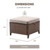 Buenhomino Patio Ottoman Outdoor Wicker Side Table - 2PCS Multipurpose Heavy Duty All-Weather Brown Rattan Extra Seating Bench Footrest Footstool - 4 of 4