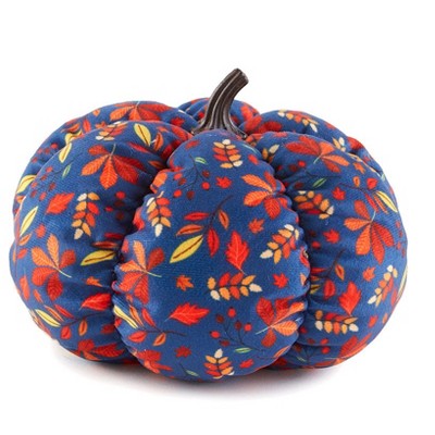 The Lakeside Collection Decorative Harvest Plush Pumpkins - Harvest Leaves Large