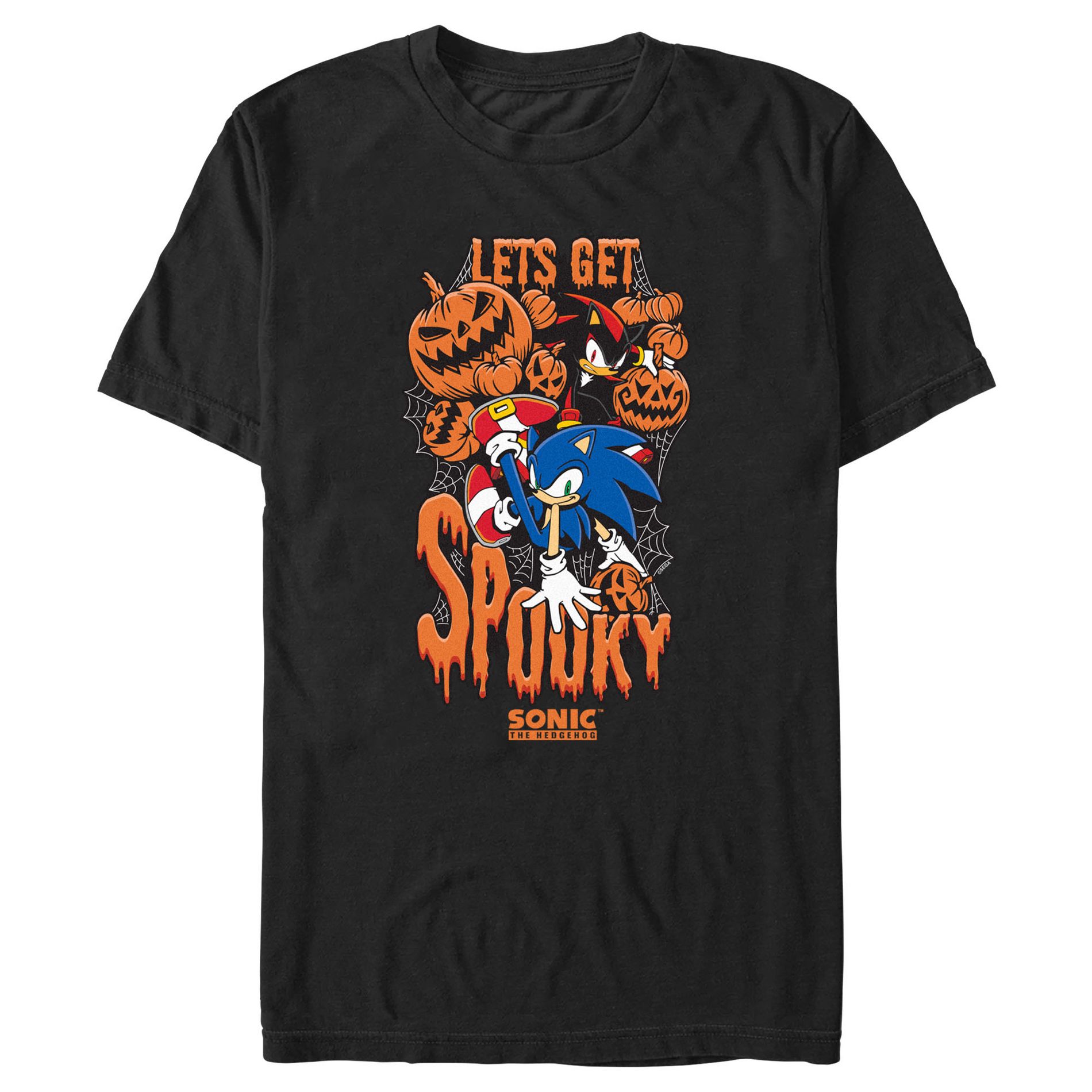 Men's Sonic the Hedgehog Let's Get Scary  T-Shirt - Black - 2X Large