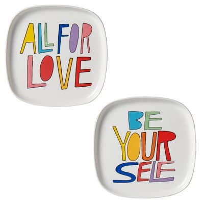 Queer Eye 6" 2pk Stoneware Love Appetizer Plates