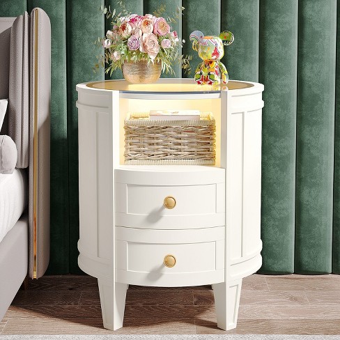 Hommoo 2-Drawer Nightstand with LED Light - image 1 of 4