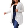 Agnes Orinda Women's Plus Size Long Sleeve Open Front Lightweight High Low Hem Draped Cover Cardigan - 2 of 4