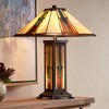 Robert Louis Tiffany Mission Table Lamp with Nightlight 25" High Bronze Stained Glass for Living Room Family Bedroom Bedside Nightstand - 2 of 4