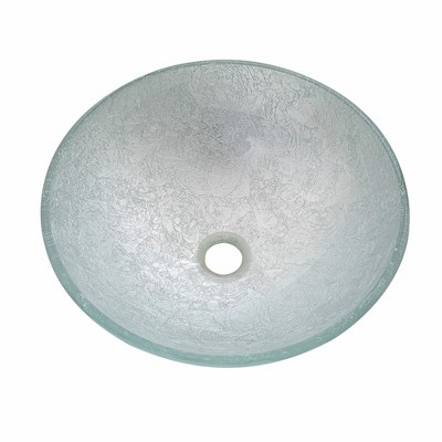 Modern Silver Glass Round Vessel Bathroom Sink