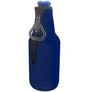 Neoprene Bottle Cooler Sleeves for 12oz Bottles with Bottle Opener- 1-Pack - Blank Design - Dual Sided Insulation Keeps Your Drinks Cool - 1 of 4