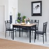Tangkula 5 Piece Dining Set Wood Metal Table and Chairs Kitchen Furniture Black - 2 of 4