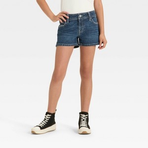 Girls' Mid-Rise Shortie Denim Shorts - art class™ - 1 of 3