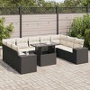 vidaXL Garden Sofa Set Black PE Rattan 10 Piece Set Adjustable Armrests - 2 of 4