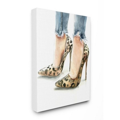 Stupell Industries Blue Bow Heels Above Iconic Designer Books Canvas Wall Art - 30 x 40