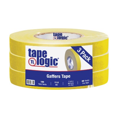 Tape Logic Gaffers Tape 11 Mil 1" x 60 yds. Yellow 3/Case T98618Y3PK