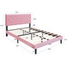 CAVINAS Full/Twin/Queen Upholstered Bed Frame with Linen Headboard,Living Room Bedframe,Slatted Platform Foundation,No Box Spring Needed - 3 of 4