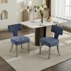 Mid-Century Modern Upholstered Dining Chairs Set of 2, Armless Chairs with Backrest and Metal Legs for Dining Room or Kitchen – The Pop Home - 3 of 4