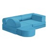 INFURNIC Sofas 10 Pieces Modular Kids Play Sofa Versatile Convertible Design for Playroom Bedroom Fun, Blue, 56"*28"*26" - 3 of 4
