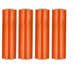 PSBM 4 Rolls Dark Orange 18" x 1500 Ft. 80 Gauge Cast Hand Pallet Stretch Wrap - 1 of 4
