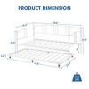 Twin Daybed and Trundle Frame Set, Premium Steel Slat Support,White/Pink/Black - 2 of 4