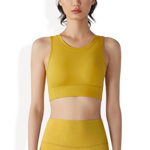 Anna-kaci Women's High Neck Sports Bra With Supportive Fit And Moisture ...