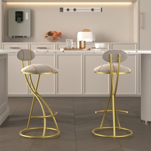 Modern Upholstered Velvet Bar Stools Set of 2 Armless Counter Height Barstools for Kitchen Island,Living Room-Tanpinhause - 1 of 4