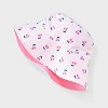 Girls' Cherries Reversible Bucket Hat - Cat & Jack™️ Pink: UPF 50+, Lightweight, Kids Woven Hat - 3 of 4