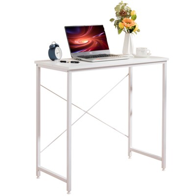 Costway Computer Laptop Desk Heavy Duty Metal Frame Writing Desk Home ...