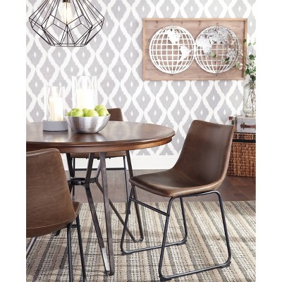 Mindi Veneer Mid-Century Modern Round Dining Table in Warm Brown