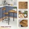 3 Piece Pub Table and Chairs, Small Kitchen Table and Chairs, Square Dining Table with 2 Stools and Black - 4 of 4
