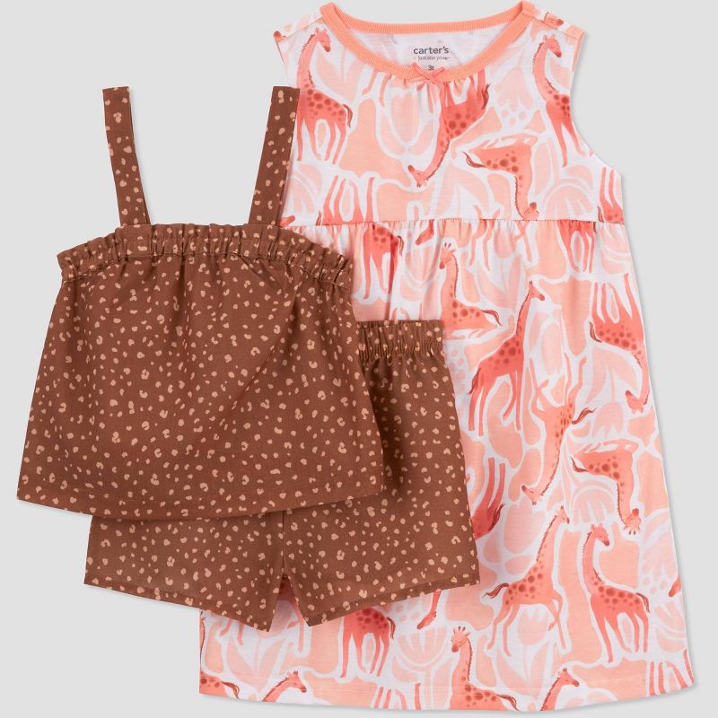 Carter&#39;s Just One You&#174;️ Toddler Girls&#39; 3pc Giraffe Gown Pajama Set - Pink, 1 of 5