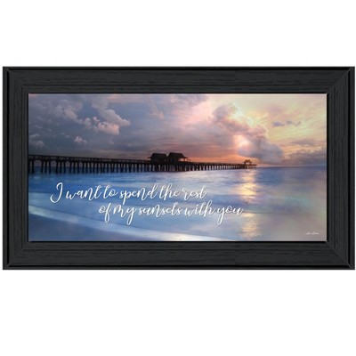 HomeRoots Rest of My Sunsets Black Framed Print Wall Art