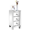 Bonnlo 3-Drawer Mirrored Nightstand End Table Bedside Table for Bedroom, Living Room, Silver, 11.7" L x 11.8" W x 23.8" H - 3 of 4