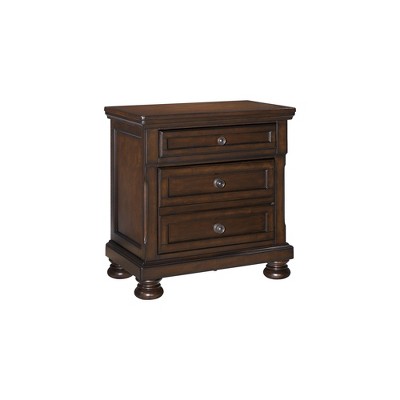 Signature Design by Ashley Porter Classic 2 Drawer Nightstand with Dovetail and Ball-bearing Construction, Dark Brown