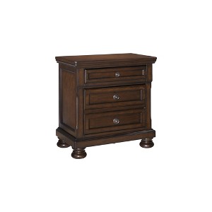 Signature Design by Ashley Porter Classic 2 Drawer Nightstand with Dovetail and Ball-bearing Construction, Dark Brown - 1 of 4