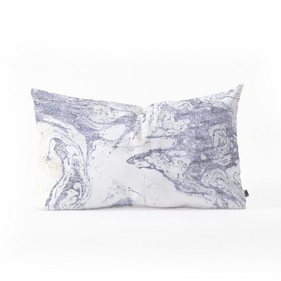 Holli Zollinger French Lumbar Throw Pillow White/Blue - Deny Designs