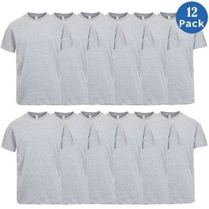 Galaxy M&T Men's Premium Heavyweight Crew Neck Short Sleeve Tee-12 Pack - 1 of 3