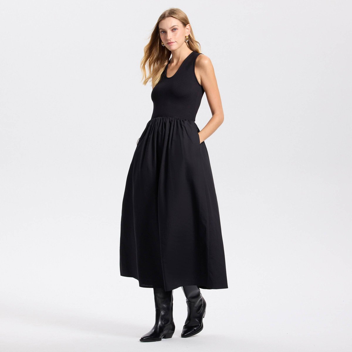 Женские платья A New Day Women's Sleeveless Knit Midi A-Line Dress - A New Day™ Black M — фото 3