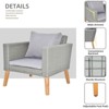 Karl Home 4-Piece Acacia Wood Wicker Patio Conversation Set with Cushions - 3 of 4