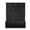 Okak Shoe Cabinet, Freestanding Shoe Organizer with 4 Shelves and 8 Doors, Shoe Storage Cabinet for Entryway, Living Room, Hallway, Black - 3 of 4