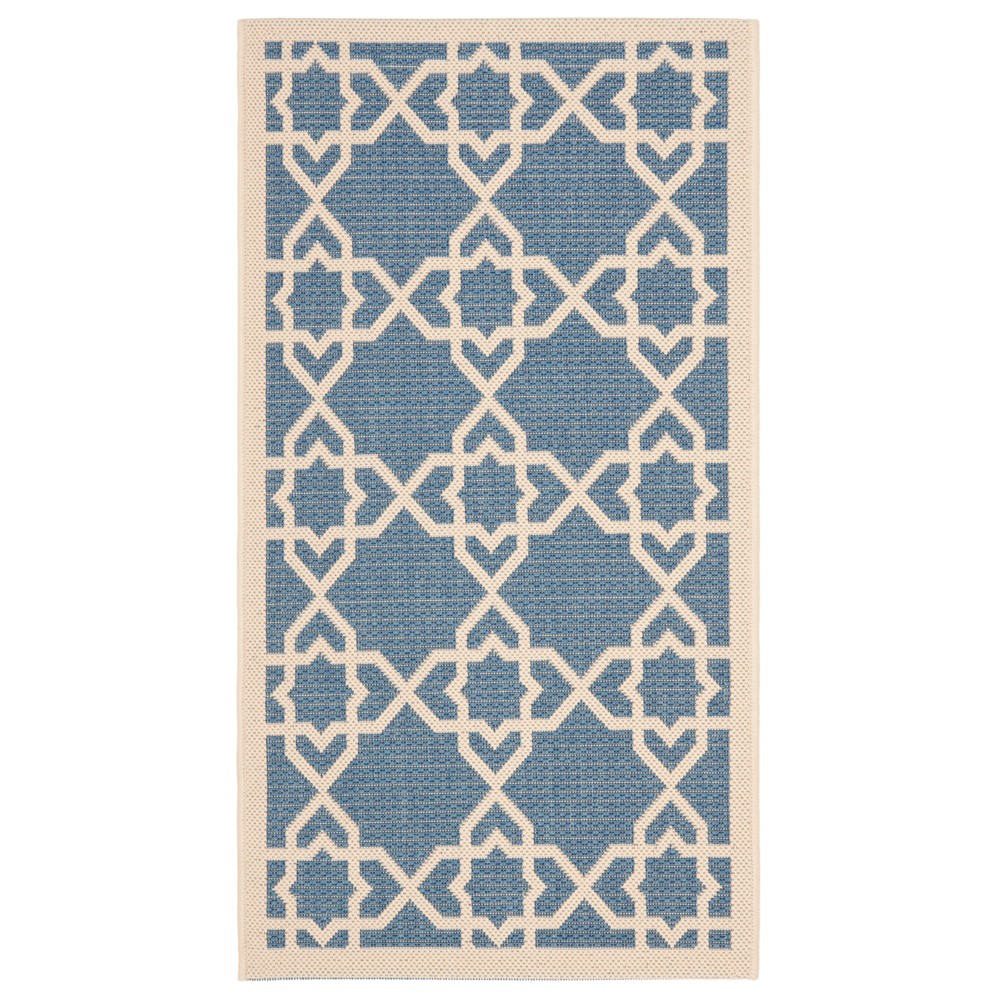  Rectangle Bourges Patio Rug Blue/Beige