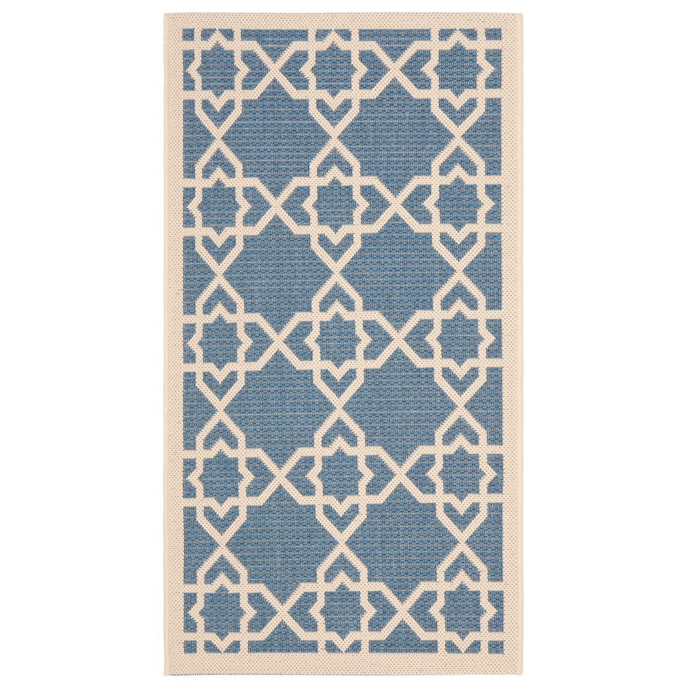 2'X3'7in Rectangle Bourges Patio Rug Blue/Beige - Safavieh