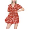LA LEELA Women's Beachwear Summer Swim Beach Dress Cover Ups for Swimwear Women Loose Swing Swimsuit Coverups for Women Tops for Women XL-XXL Red,Tree - 4 of 4