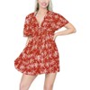 LA LEELA Women's Beachwear Summer Swim Beach Dress Cover Ups for Swimwear Women Loose Swing Swimsuit Coverups for Women Tops for Women XL-XXL Red,Tree - image 4 of 4