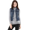 INSPIRE CHIC Women's Buttoned Washed Denim Vest with Faux Chest Flap Pockets - 4 of 4
