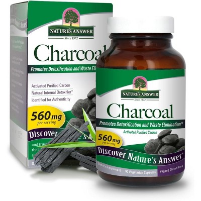 Nature's Answer Charcoal Activated Purified Vegetarian Capsules 560mg, 90 Ct